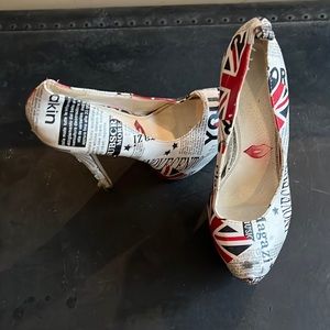 Nicole stiletto 6” high heel London flag size 7.5